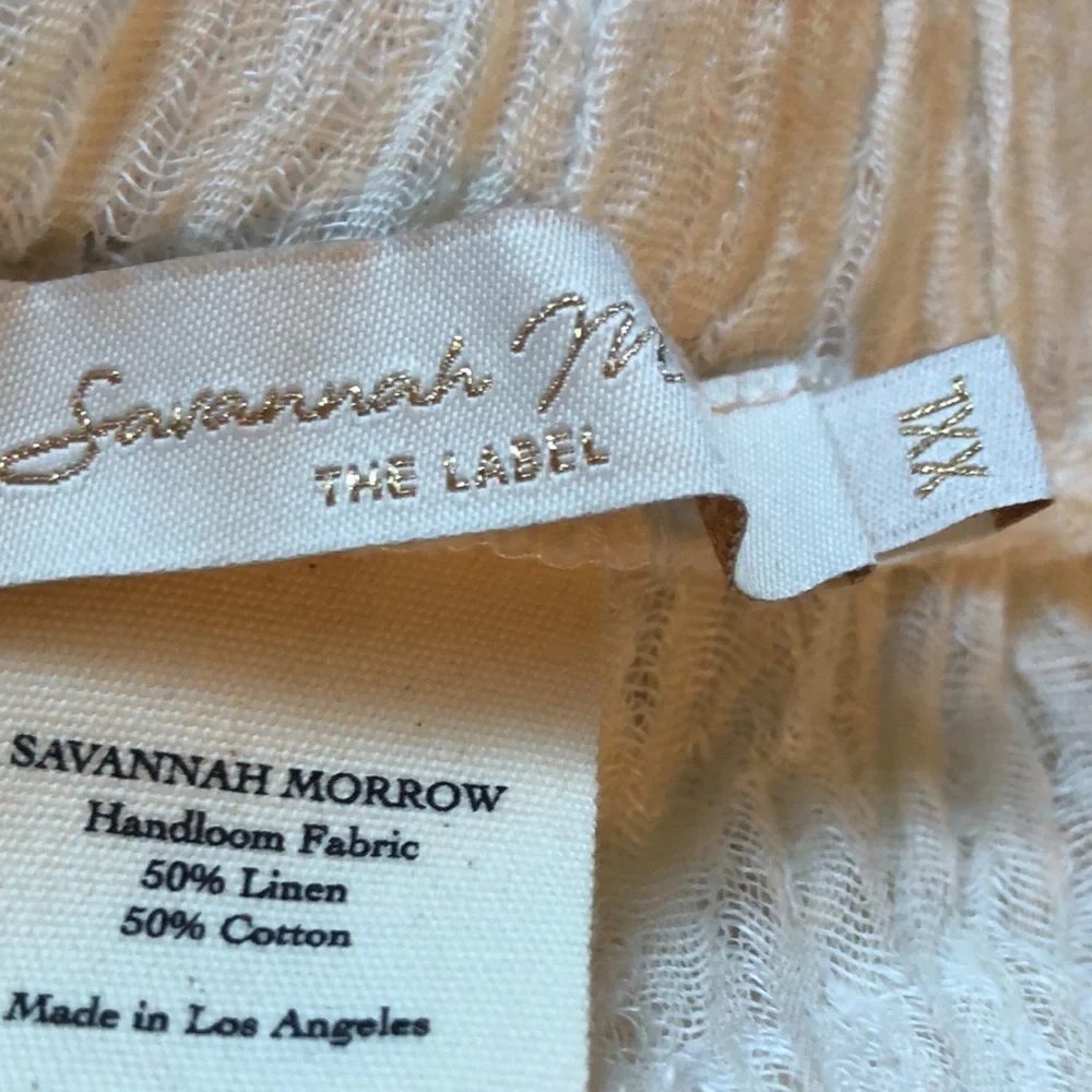 Savannah Morrow Deia Pant Ivory Linen Blend Size XXL